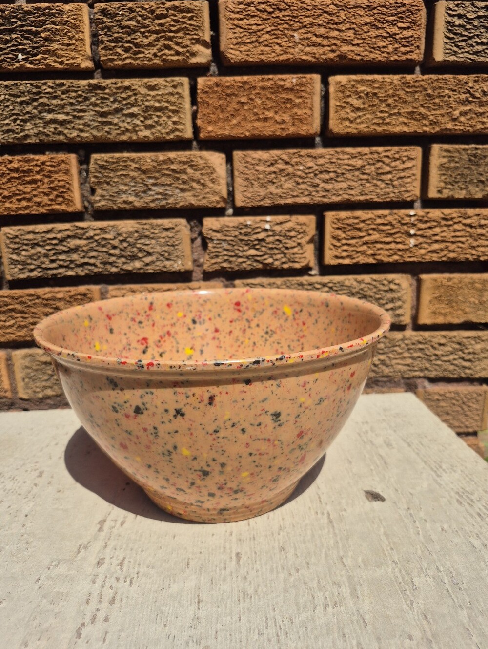 Rachel Ray Orange Peach Melamine Confetti Mixing Bowl Approx Dia 10" Height 5.5"